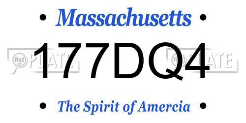 177DQ4 Massachusetts License Plate