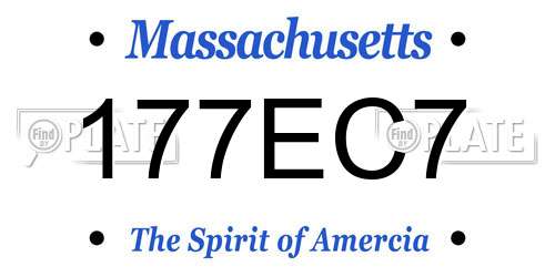177EC7 Massachusetts License Plate