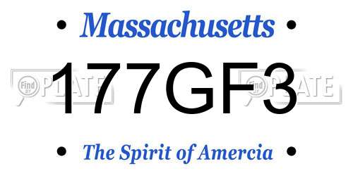 177GF3 Massachusetts License Plate