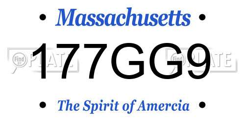 177GG9 Massachusetts License Plate