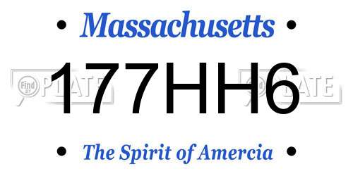 177HH6 Massachusetts License Plate