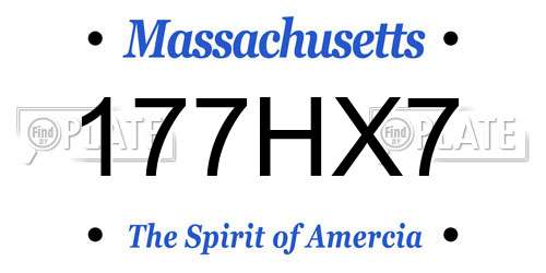 177HX7 Massachusetts License Plate