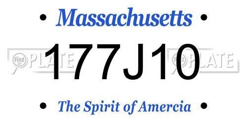 177J10 Massachusetts License Plate