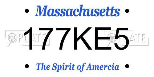 177KE5 Massachusetts License Plate