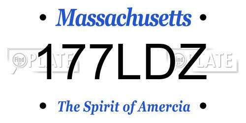 177LDZ Massachusetts License Plate