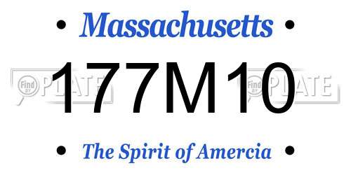 177M10 Massachusetts License Plate