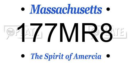177MR8 Massachusetts License Plate