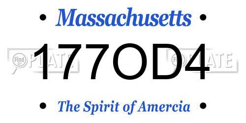 177OD4 Massachusetts License Plate