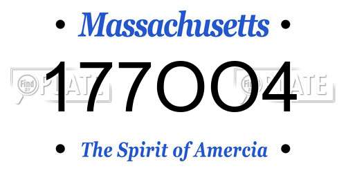 177OO4 Massachusetts License Plate