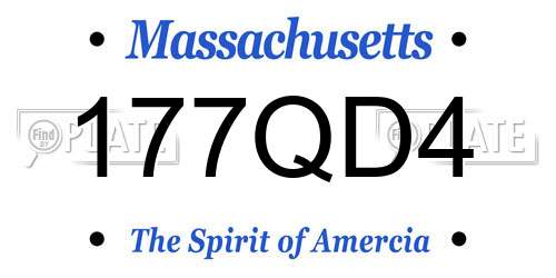 177QD4 Massachusetts License Plate