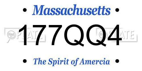 177QQ4 Massachusetts License Plate