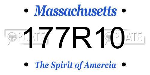 177R10 Massachusetts License Plate