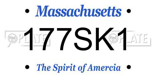 177SK1 Massachusetts License Plate