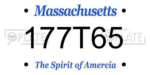 177T65 Massachusetts License Plate