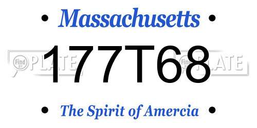 177T68 Massachusetts License Plate