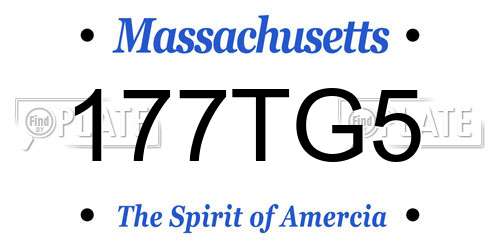 177TG5 Massachusetts License Plate