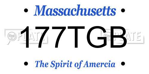177TGB Massachusetts License Plate