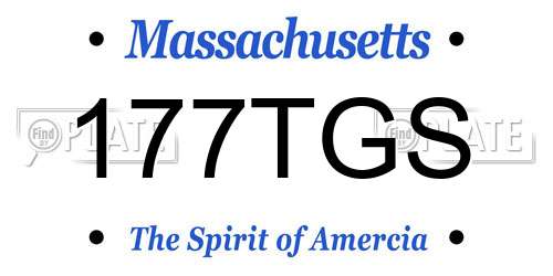 177TGS Massachusetts License Plate