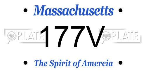 177V Massachusetts License Plate