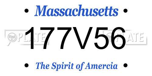 177V56 Massachusetts License Plate