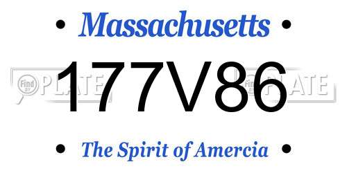 177V86 Massachusetts License Plate