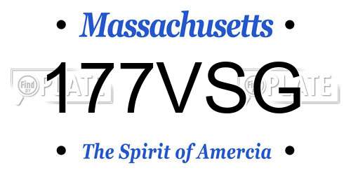 177VSG Massachusetts License Plate