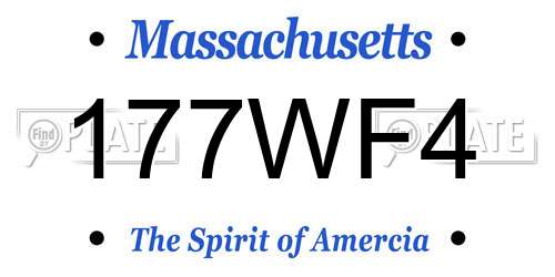 177WF4 Massachusetts License Plate