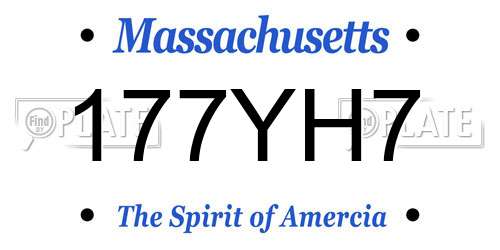 177YH7 Massachusetts License Plate