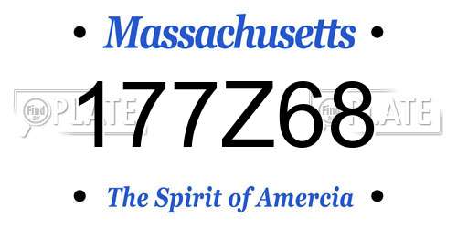 177Z68 Massachusetts License Plate