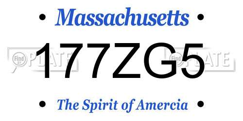 177ZG5 Massachusetts License Plate