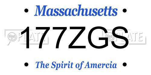 177ZGS Massachusetts License Plate