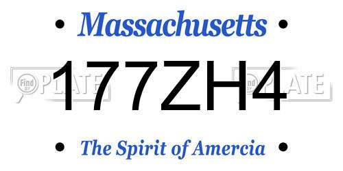 177ZH4 Massachusetts License Plate