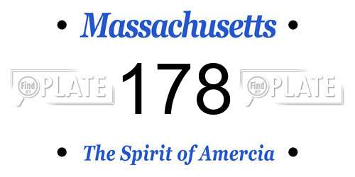 178 Massachusetts License Plate