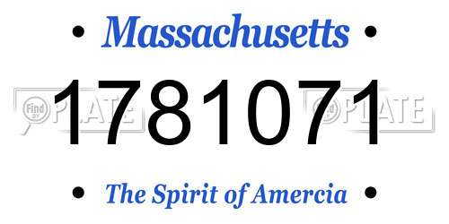 1781071 Massachusetts License Plate