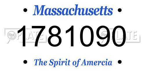 1781090 Massachusetts License Plate