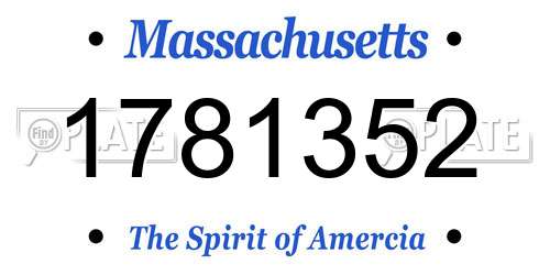 1781352 Massachusetts License Plate