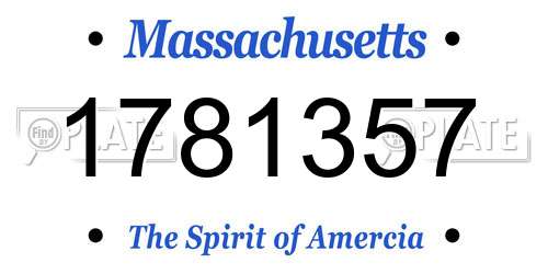 1781357 Massachusetts License Plate