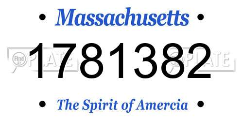 1781382 Massachusetts License Plate