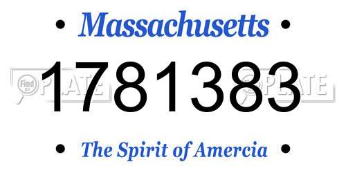 1781383 Massachusetts License Plate