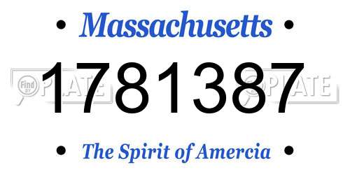 1781387 Massachusetts License Plate