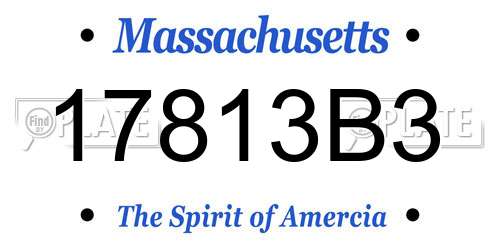 17813B3 Massachusetts License Plate