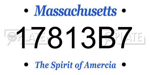 17813B7 Massachusetts License Plate