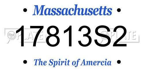 17813S2 Massachusetts License Plate