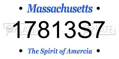 17813S7 Massachusetts License Plate