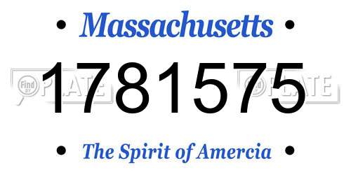 1781575 Massachusetts License Plate