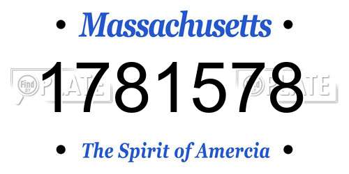 1781578 Massachusetts License Plate