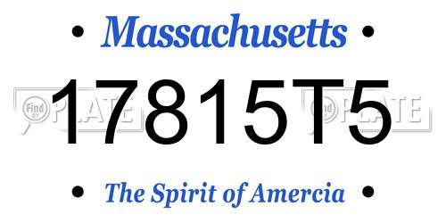 17815T5 Massachusetts License Plate