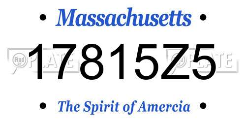 17815Z5 Massachusetts License Plate