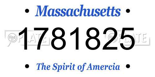 1781825 Massachusetts License Plate