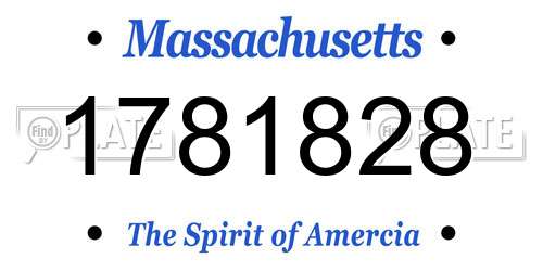 1781828 Massachusetts License Plate